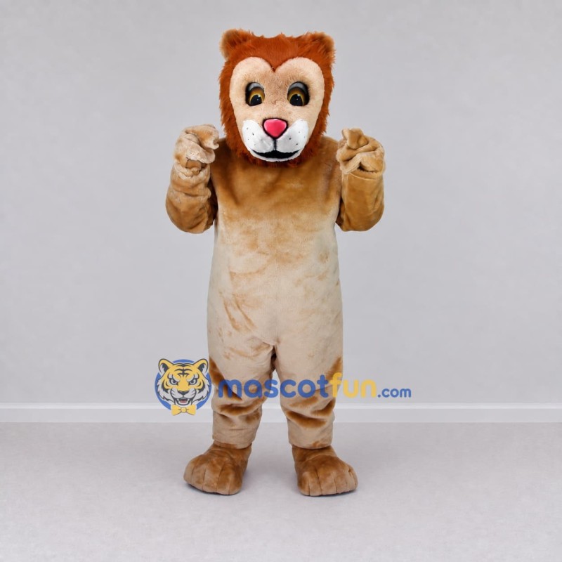 Custom Tan and Brown Lion Mascot Costume Adult Full Body Suit for Wildlife Events