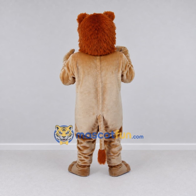 Custom Tan and Brown Lion Mascot Costume Adult Full Body Suit for Wildlife Events