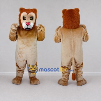 Custom Tan and Brown Lion Mascot Costume Adult Full Body Suit for Wildlife Events