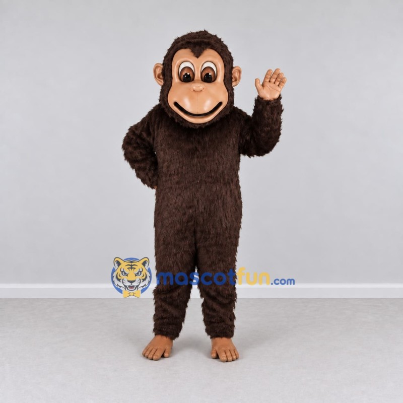 Custom Brown and Tan Monkey Mascot Costume Adult Full Body Suit for Wildlife Events Custom Brown and Tan Monkey Mascot Costume Adult Full Body Suit for Wildlife Events