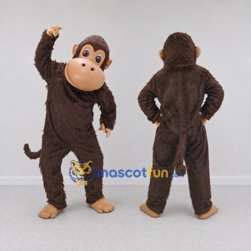Custom Brown and Tan Monkey Mascot Costume Adult Full Body Suit for Wildlife Events Custom Brown and Tan Monkey Mascot Costume Adult Full Body Suit for Wildlife Events
