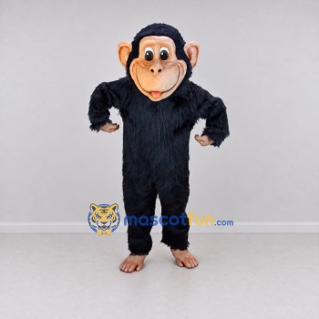 Custom Black and Tan Chimpanzee Mascot Costume Adult Full Body Suit for Wildlife Events Custom Black and Tan Chimpanzee Mascot Costume Adult Full Body Suit for Wildlife Events