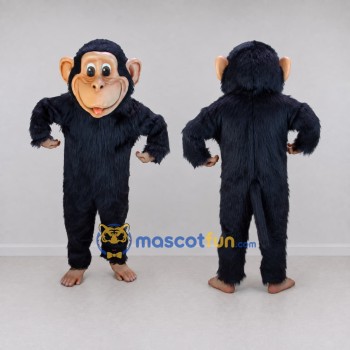 Custom Black and Tan Chimpanzee Mascot Costume Adult Full Body Suit for Wildlife Events