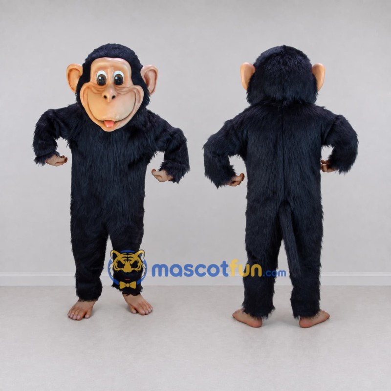 Custom Black and Tan Chimpanzee Mascot Costume Adult Full Body Suit for Wildlife Events Custom Black and Tan Chimpanzee Mascot Costume Adult Full Body Suit for Wildlife Events