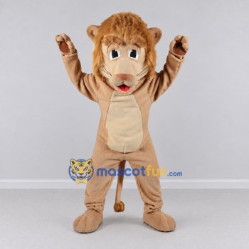 Custom Tan Lion Mascot Costume Adult Full Body Suit for Wildlife Events Custom Tan Lion Mascot Costume Adult Full Body Suit for Wildlife Events