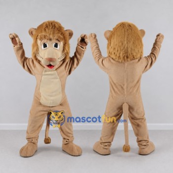 Custom Tan Lion Mascot Costume Adult Full Body Suit for Wildlife Events