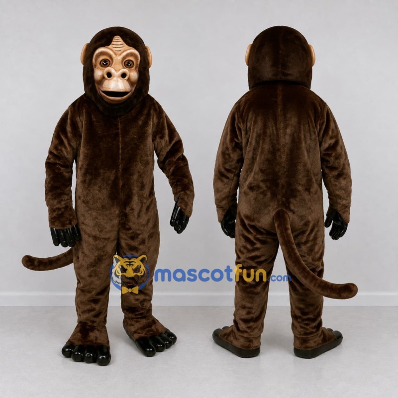 Custom Brown Monkey Mascot Costume Adult Full Body Suit for Wildlife Events Custom Brown Monkey Mascot Costume Adult Full Body Suit for Wildlife Events