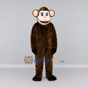 Custom Brown and Cream Monkey Mascot Costume Adult Full Body Suit for School Events Custom Brown and Cream Monkey Mascot Costume Adult Full Body Suit for School Events