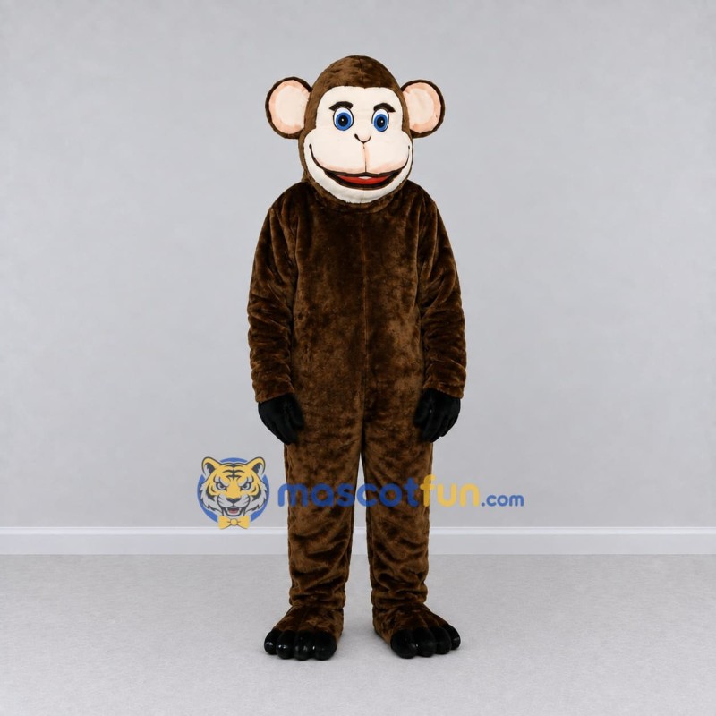 Custom Brown and Cream Monkey Mascot Costume Adult Full Body Suit for School Events Custom Brown and Cream Monkey Mascot Costume Adult Full Body Suit for School Events