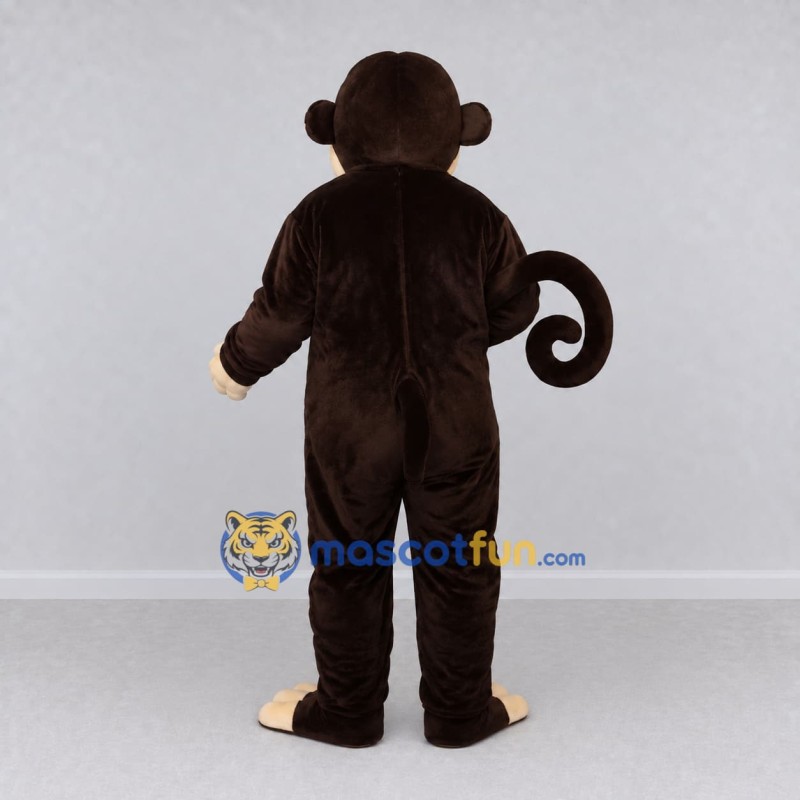 Custom Brown and Cream Monkey Mascot Costume Adult Full Body Suit for School Events Custom Brown and Cream Monkey Mascot Costume Adult Full Body Suit for School Events