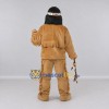 Custom Tan and Black Ape in Fringed Outfit Mascot Costume Adult Full Body Suit for Themed Parties Custom Tan and Black Ape in Fringed Outfit Mascot Costume Adult Full Body Suit for Themed Parties