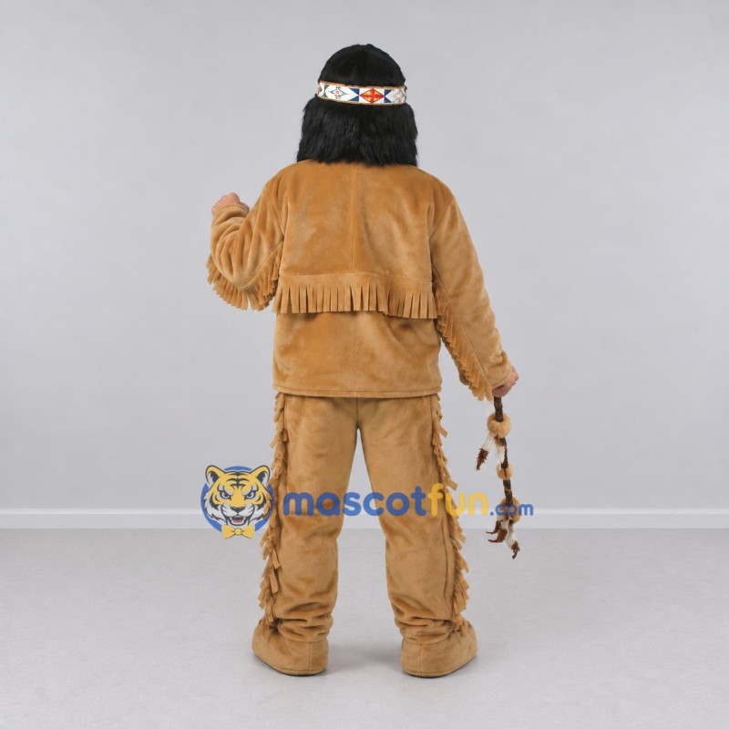 Custom Tan and Black Ape in Fringed Outfit Mascot Costume Adult Full Body Suit for Themed Parties Custom Tan and Black Ape in Fringed Outfit Mascot Costume Adult Full Body Suit for Themed Parties