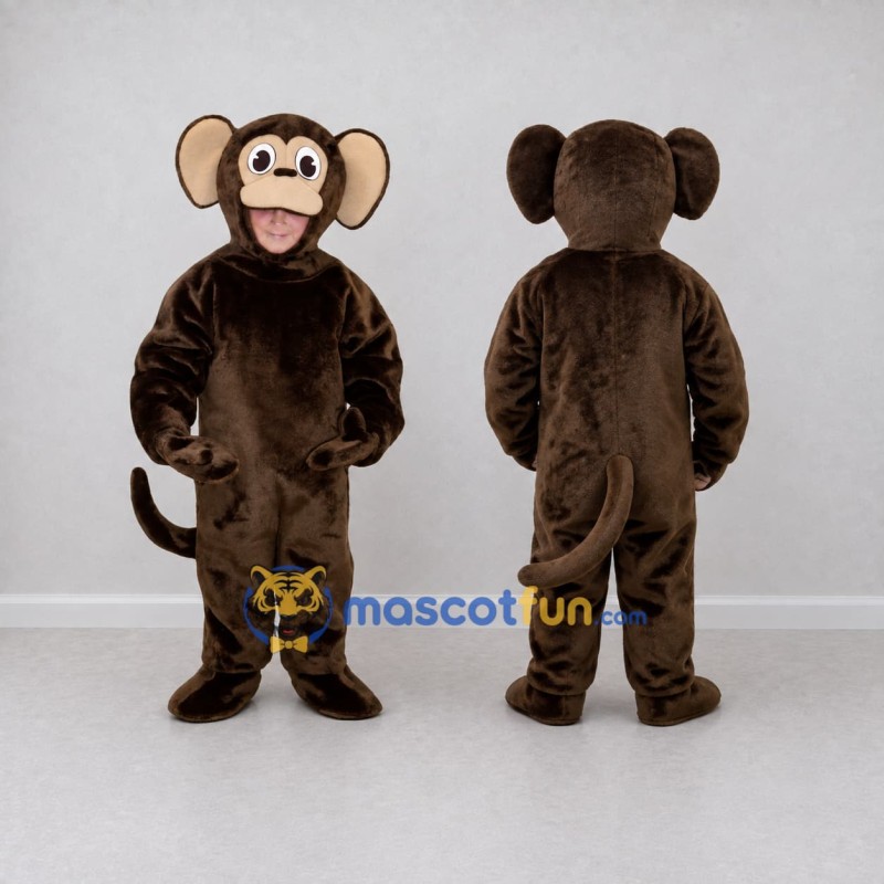 Custom Brown and Tan Monkey Mascot Costume Adult Full Body Suit for Wildlife Events Custom Brown and Tan Monkey Mascot Costume Adult Full Body Suit for Wildlife Events