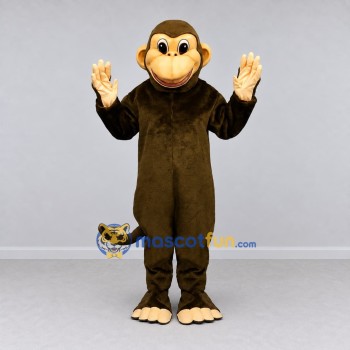 Custom Dark Brown and Tan Monkey Mascot Costume Adult Full Body Suit for Wildlife Events