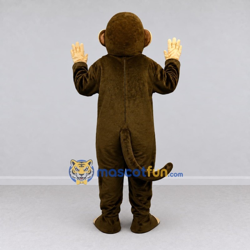 Custom Dark Brown and Tan Monkey Mascot Costume Adult Full Body Suit for Wildlife Events