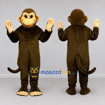 Custom Dark Brown and Tan Monkey Mascot Costume Adult Full Body Suit for Wildlife Events