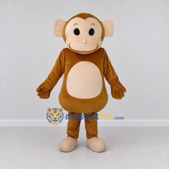 Custom Tan and Cream Monkey Mascot Costume Adult Full Body Suit for School Events Custom Tan and Cream Monkey Mascot Costume Adult Full Body Suit for School Events