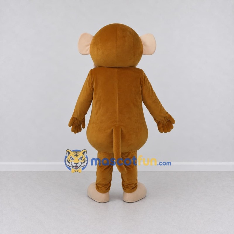 Custom Tan and Cream Monkey Mascot Costume Adult Full Body Suit for School Events Custom Tan and Cream Monkey Mascot Costume Adult Full Body Suit for School Events