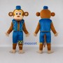 Custom Tan and Blue Monkey in Vest and Fez Mascot Costume Adult Full Body Suit for Themed Parties
