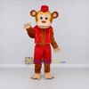 Custom Tan and Red Monkey in Vest and Fez Mascot Costume Adult Full Body Suit for Themed Parties