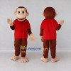 Custom Brown and Red Monkey in T Shirt Mascot Costume Adult Full Body Suit for School Events Custom Brown and Red Monkey in T Shirt Mascot Costume Adult Full Body Suit for School Events