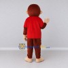 Custom Brown and Red Monkey in T Shirt Mascot Costume Adult Full Body Suit for School Events Custom Brown and Red Monkey in T Shirt Mascot Costume Adult Full Body Suit for School Events