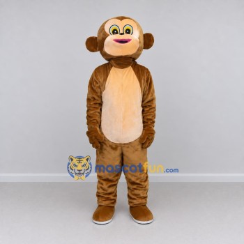 Custom Tan and Cream Monkey Mascot Costume Adult Full Body Suit for School Events Custom Tan and Cream Monkey Mascot Costume Adult Full Body Suit for School Events
