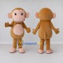 Custom Tan and Pink Monkey Mascot Costume Adult Full Body Suit for School Events