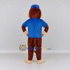 Custom Brown and Blue Monkey in Cap and T Shirt Mascot Costume Adult Full Body Suit for School Events