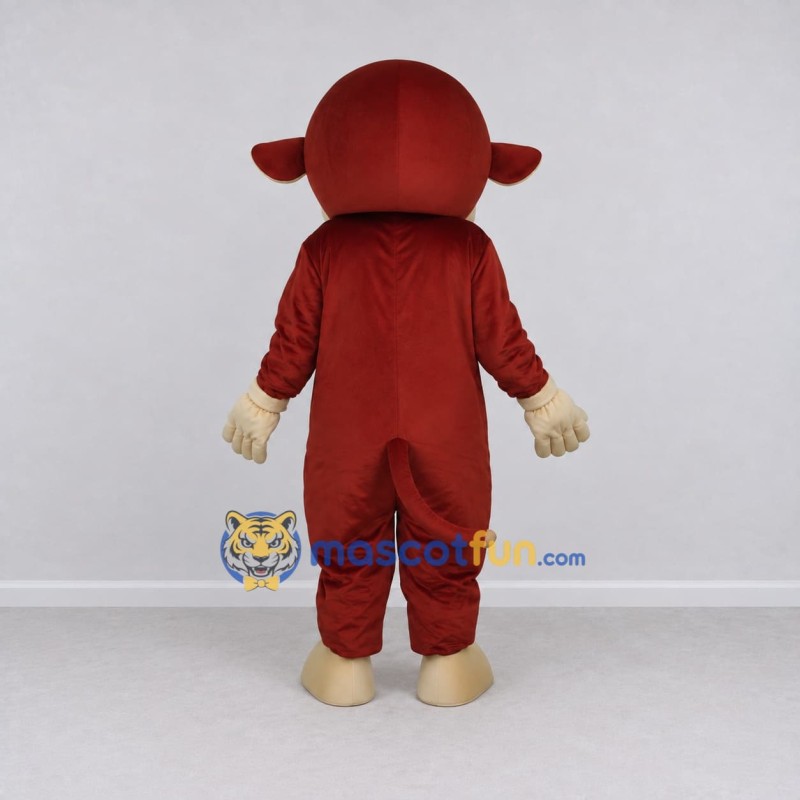 Custom Brown and Cream Monkey Mascot Costume Adult Full Body Suit for School Events Custom Brown and Cream Monkey Mascot Costume Adult Full Body Suit for School Events