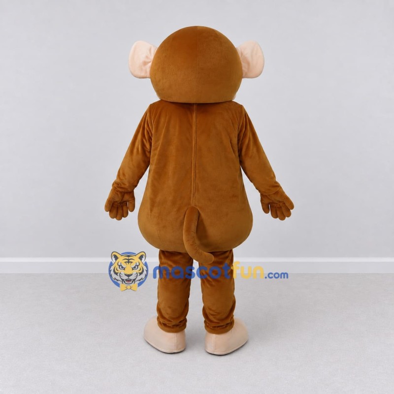 Custom Tan and Cream Monkey Mascot Costume Adult Full Body Suit for School Events Custom Tan and Cream Monkey Mascot Costume Adult Full Body Suit for School Events