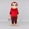 Custom Brown and Red Monkey in T Shirt Mascot Costume Adult Full Body Suit for School Events Custom Brown and Red Monkey in T Shirt Mascot Costume Adult Full Body Suit for School Events