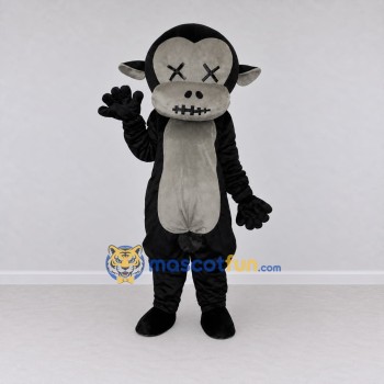 Custom Black and Gray Zombie Monkey Mascot Costume Adult Full Body Suit for Halloween Events Custom Black and Gray Zombie Monkey Mascot Costume Adult Full Body Suit for Halloween Events