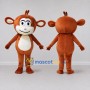 Custom Reddish Brown and White Monkey Mascot Costume Adult Full Body Suit for School Events