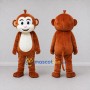 Custom Reddish Brown and White Monkey Mascot Costume Adult Full Body Suit for School Events