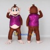 Custom Brown and Purple Monkey in Vest Mascot Costume Adult Full Body Suit for Themed Parties Custom Brown and Purple Monkey in Vest Mascot Costume Adult Full Body Suit for Themed Parties