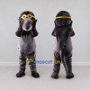 Custom Gray and Yellow Ape with Goggles Mascot Costume Adult Full Body Suit for Themed Parties