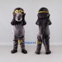 Custom Gray and Yellow Ape with Goggles Mascot Costume Adult Full Body Suit for Themed Parties