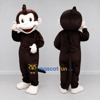 Custom Brown and Cream Monkey Mascot Costume Adult Full Body Suit for School Events