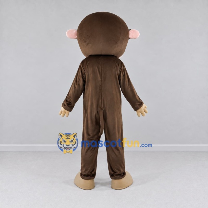 Custom Brown and Tan Monkey Mascot Costume Adult Full Body Suit for School Events Custom Brown and Tan Monkey Mascot Costume Adult Full Body Suit for School Events