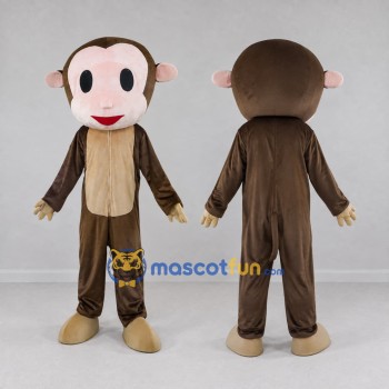 Custom Brown and Tan Monkey Mascot Costume Adult Full Body Suit for School Events