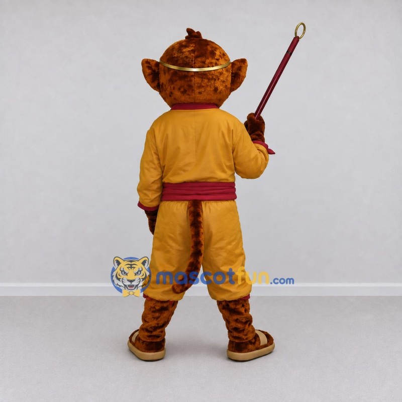 Custom Brown and Yellow Monkey King Mascot Costume Adult Full Body Suit for Themed Parties Custom Brown and Yellow Monkey King Mascot Costume Adult Full Body Suit for Themed Parties