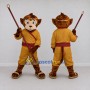 Custom Brown and Yellow Monkey King Mascot Costume Adult Full Body Suit for Themed Parties
