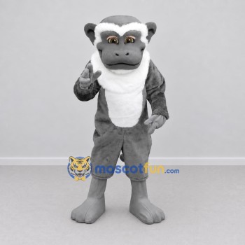 Custom Gray and White Ape Mascot Costume Adult Full Body Suit for Wildlife Events Custom Gray and White Ape Mascot Costume Adult Full Body Suit for Wildlife Events