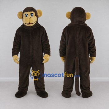 Custom Brown and Tan Monkey Mascot Costume Adult Full Body Suit for Wildlife Events