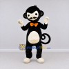 Custom Black Cream and Orange Monkey with Bow Tie Mascot Costume Adult Full Body Suit for Themed Parties Custom Black Cream and Orange Monkey with Bow Tie Mascot Costume Adult Full Body Suit for Themed Parties