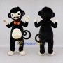 Custom Black Cream and Orange Monkey with Bow Tie Mascot Costume Adult Full Body Suit for Themed Parties