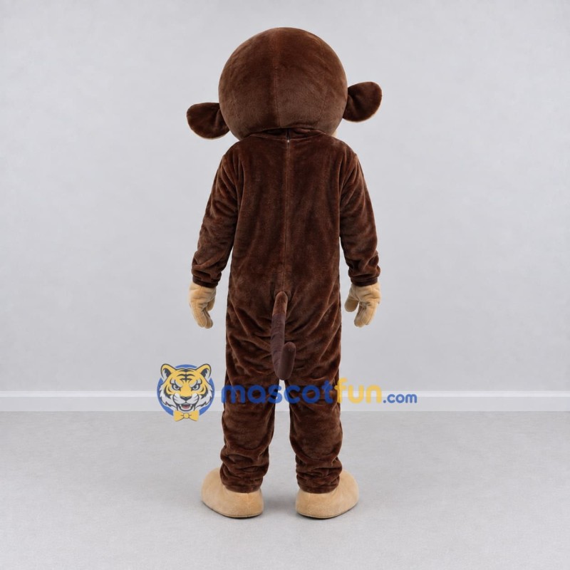 Custom Brown and Tan Monkey Mascot Costume Adult Full Body Suit for School Events Custom Brown and Tan Monkey Mascot Costume Adult Full Body Suit for School Events