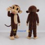 Custom Brown and Tan Monkey Mascot Costume Adult Full Body Suit for School Events