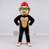 Custom Black Tan and Red Muscular Monkey in Cap Mascot Costume Adult Full Body Suit for School Events